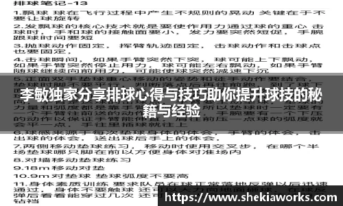 李敏独家分享排球心得与技巧助你提升球技的秘籍与经验